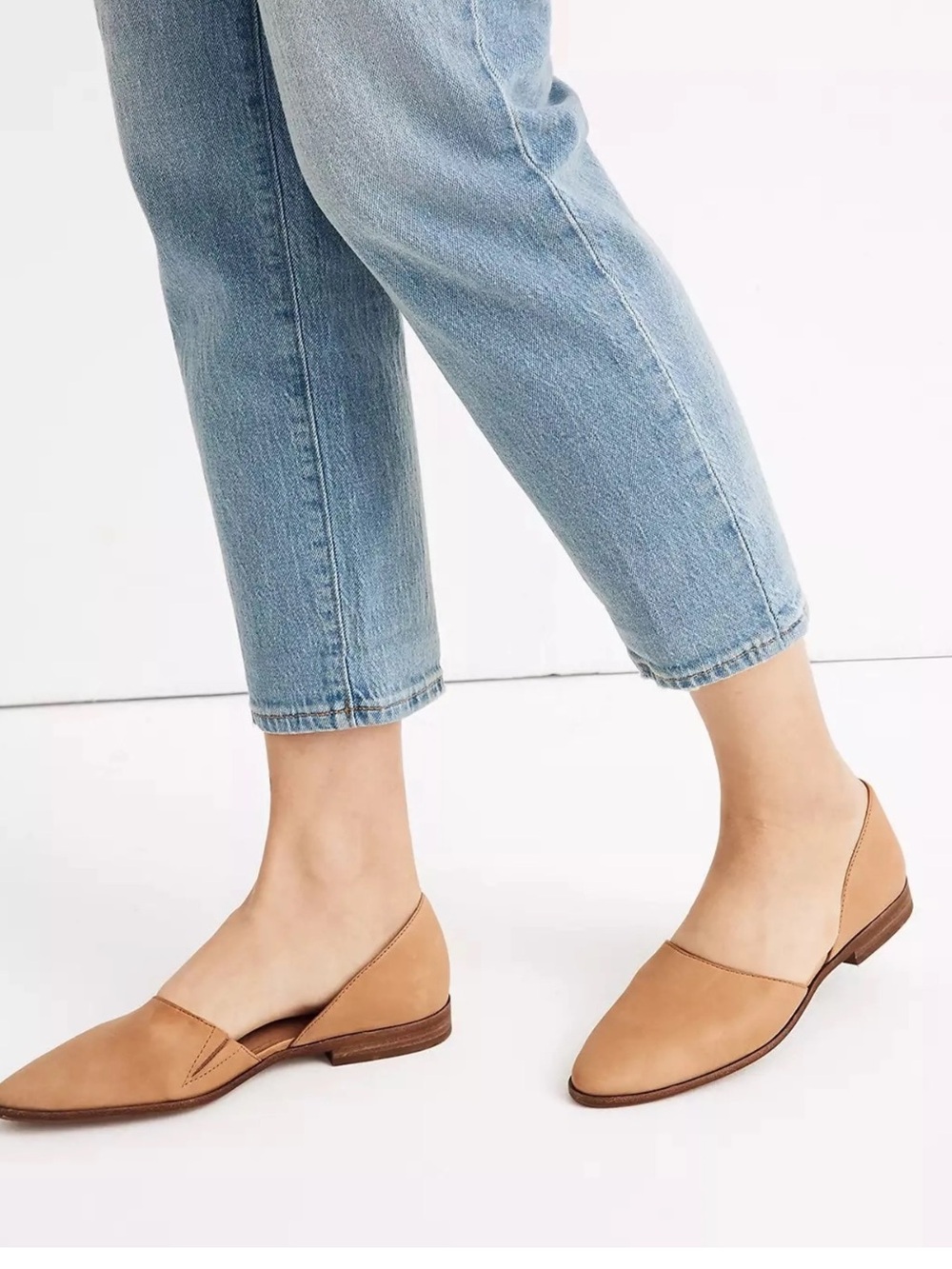 Madewell The Marisa  D'Orsay Tan Leather Flats Women’s Size 7